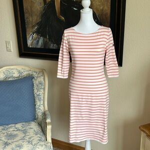 New Saint James Coral Striped Dress Size 6